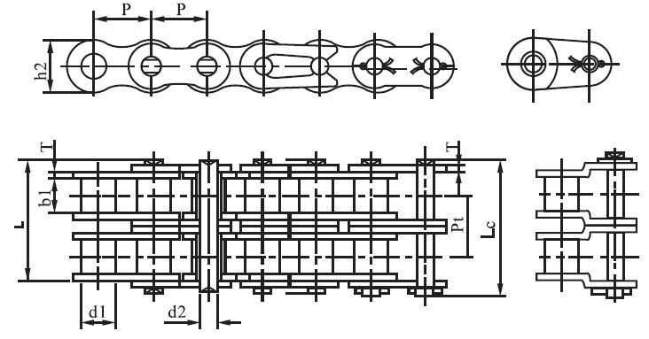 Tariff-free SS28A-2 a Series Stainless Short 44.45mm Pitch Precision Duplex Roller Chain  Made in Vietnam