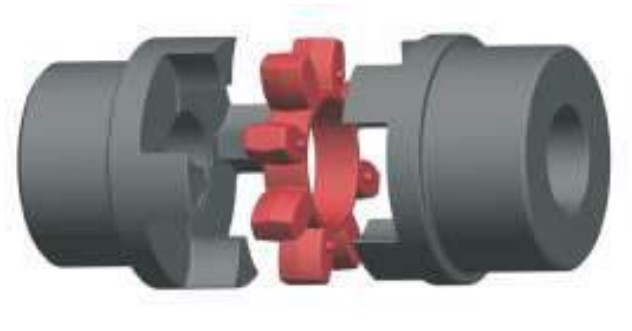 Metal Rotex Type GR / GE Flexible Shaft Coupling With PU or Rubber Spider Elastic Element Jaw Couplings Made in Vietnam