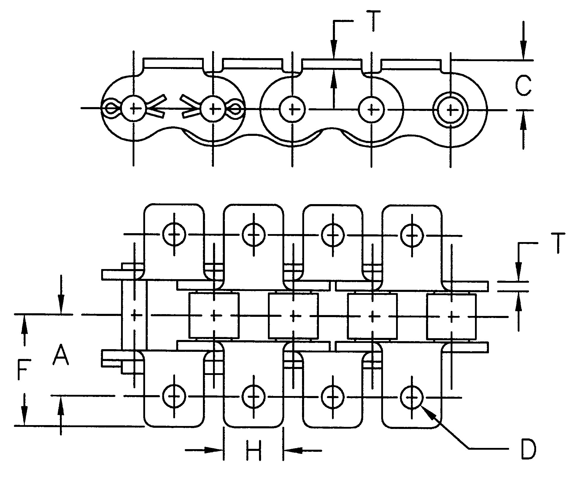 Tariff-free ANSI Standard Bent K-1 B-2 Attachment One Hole Two Sides Roller Chain Made in Vietnam