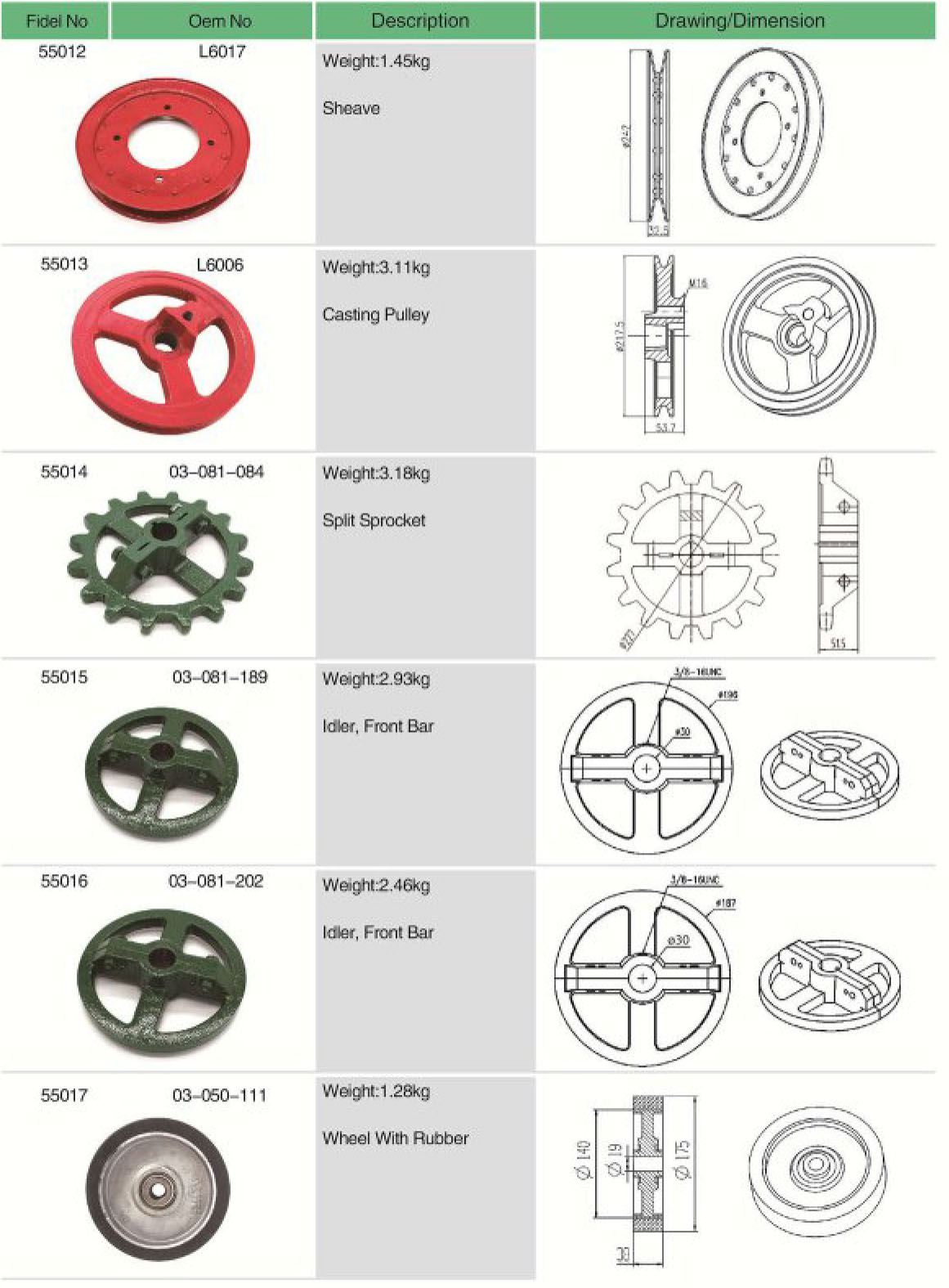L6006 Agricultural Spare Parts Casting Pulley Made in Vietnam Tariff-free