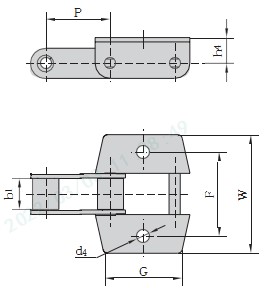 Tariff-free CA550 Chains CA550K1F4 CA550VK1F3 CA550K1F6 CA550K18 CA620A1F1 CA620WK1F1 Steel Agricultural Chain With Attachment