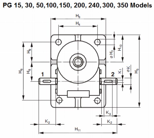Vietnam Factory PG30-P4-F4-T-C-Y-500 Bronze Low Gear Ratio Travelling Ball Nut Screw Jack for Automotive and Industry