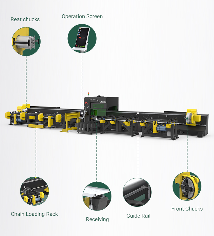 EP square Rectangle Tube Cutter Three-chuck 0 Tailing Profile and Pipe Laser Cutting Machine Tariff-free Made in Vietnam