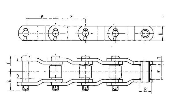 Heavy Duty Engineering WG781 WG103 WG103H WG140 WB10389 WB9525 WB7900 WB7938 Offset-sindbar Roller Chains Made in Vietnam
