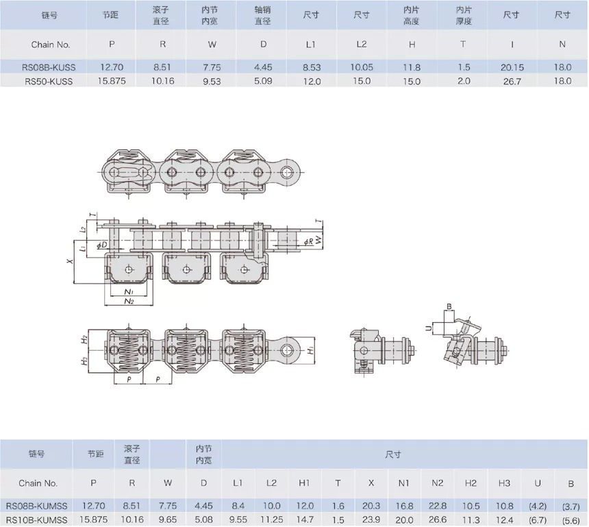 Tariff-free Conveyor Stainless Steel Film Gripper Chains Made in Vietnam