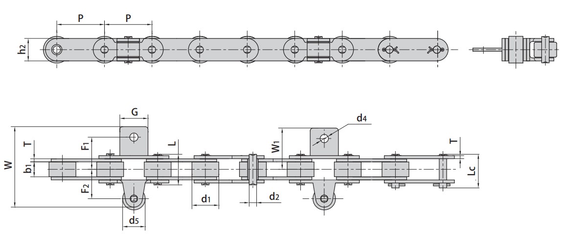 Tariff-free Professional Manufacture Cheap C2082F35 C2082HF70 Tobacco Conveyor Chains Made in Vietnam