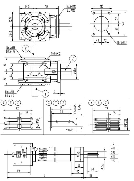 Agricultural 310 Series 40HP Gearbox for Shredders 1:3 1:1.93 Tariff-free