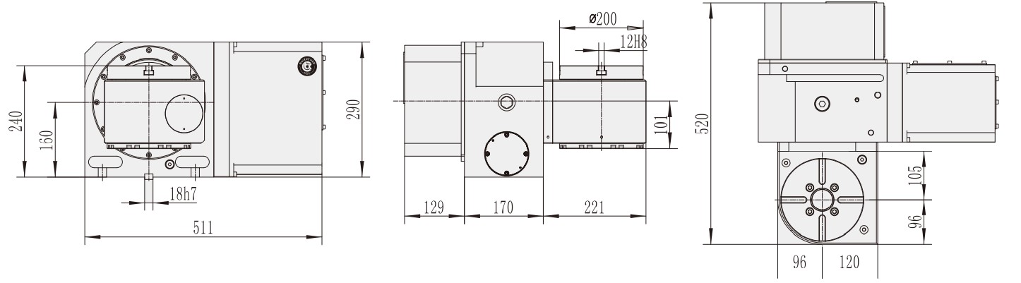 WT-RT200 Machine Machining Center Parts Turntable Rotary Table for CNC Machinery Vietnam Manufactory