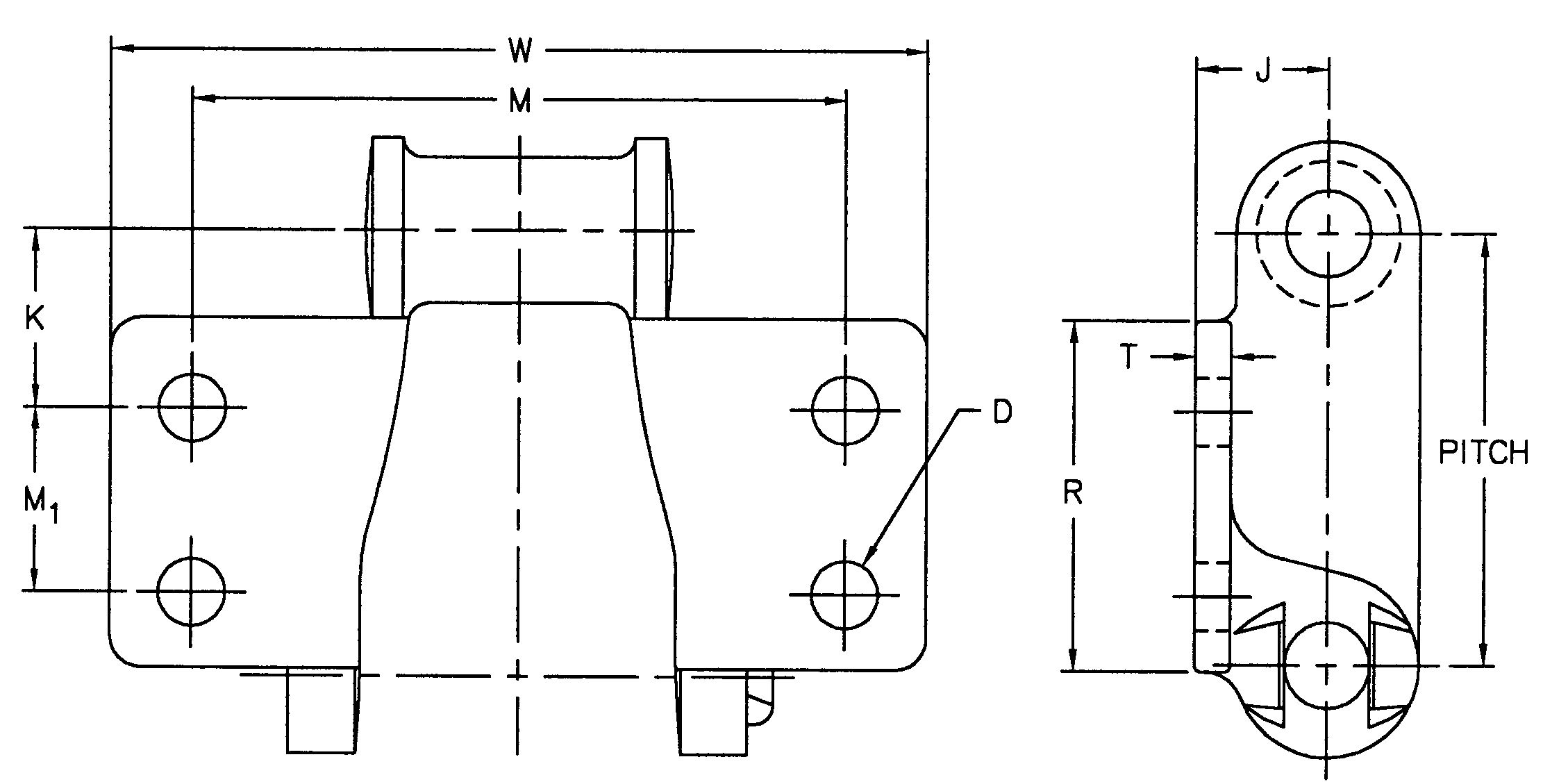 Tariff-free H78-K2 H82-K2 H124-K2 H Class Mill Chain With K2 Attachment Made in Vietnam