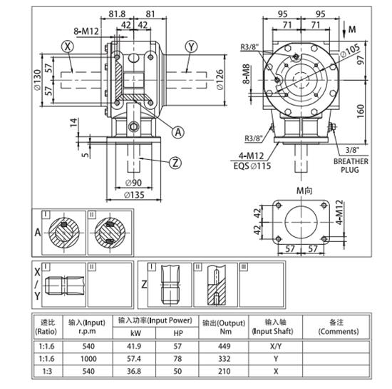 Vietnam  Agricultural Gearbox for Flail Mower PTO Shaft Steel Straight Spline Drive Gear High Precision OEM Tariff-free
