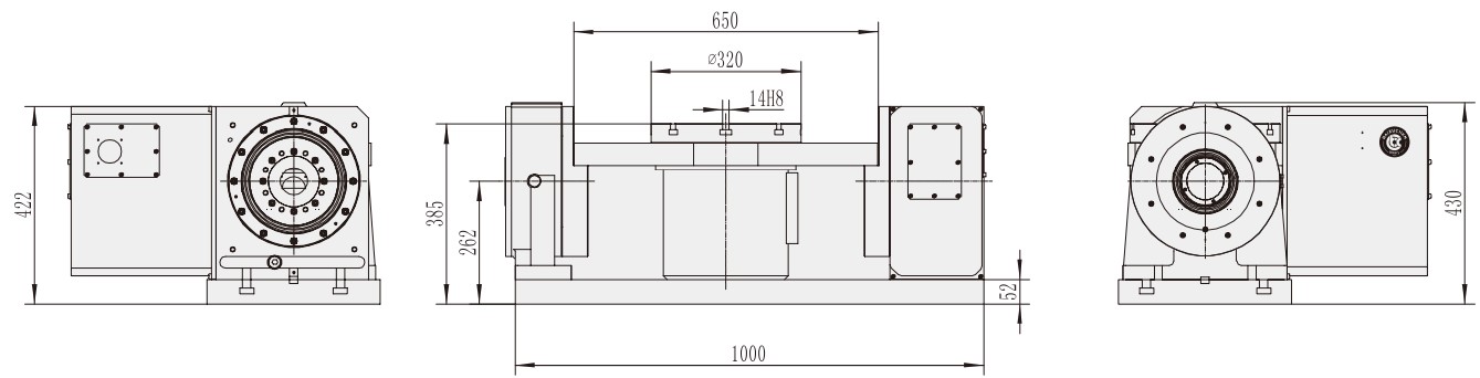 Manufactory RTS-320 5 Axis Machine Machining Center Parts Turntable Rotary Table for CNC Machinery Made in Vietnam
