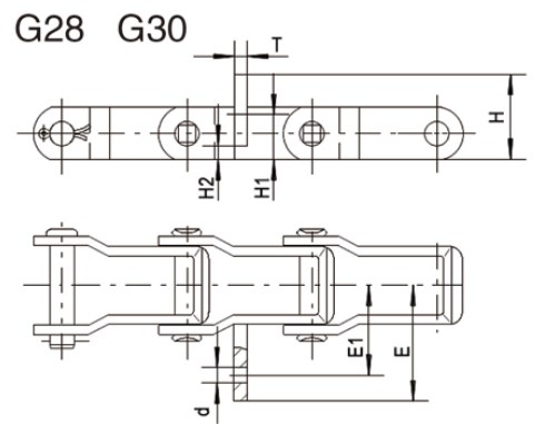 Tariff-free 662 Steel Pintle Chain G28 Attachment Salt Spreader Chains and Sprocket Made in Vietnam