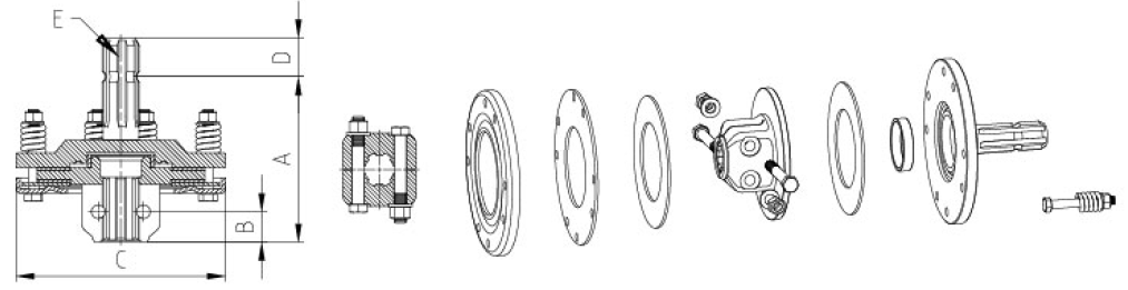 PTO Shaft Parts ED.J Series 2pcs 180/220mm Part Clutch for Agricultural Machines With Friction Disc Tariff-free Made in Vietnam