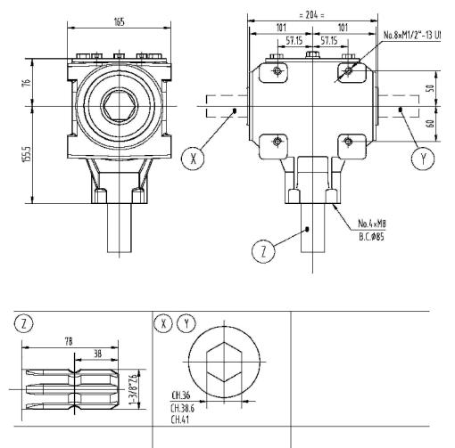 Agricultural 267BC Series 40HP Gearbox for Manure Spreader Made in Vietnam