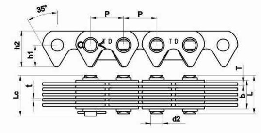Middle Side Guide Inverted Tooth Contact Silent Chain for 03C C4-120 C4-123 C4-129 C4-132 Made in Vietnam