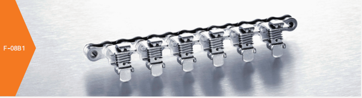 2 Tips Clamp (Type F) 08B1GC-F Stainless Steel Gripper Roller Chain for Form Fill and Vacuum Seal Wrapping Made in Vietnam