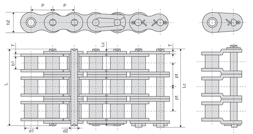 04c-3 06c-3 08a-3 10a-3 12a-3 16a-3 20a-3 24a-3 28a-3 32a-3 36a-3 40a-3 48a-3 Short Pitch Roller Chain Made in Vietnam