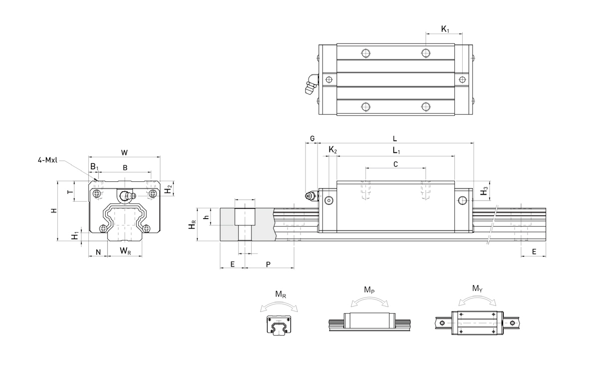 HGH-CA HGH-HA Series Linear Guideway Guide Rail for CNC Machine Tool Lathe Vietnam Manufactory