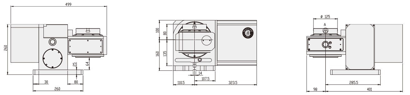 WT-RT125 5 Axis CNC Machining Center Tariff-Free Vietnam-made Turntable Rotary Table for Milling Machine Parts