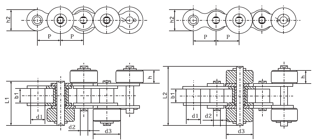 Tariff-free SSSR100 Stainless Short Pitch Conveyor Chain With Side Mounted Large Roller  Made in Vietnam