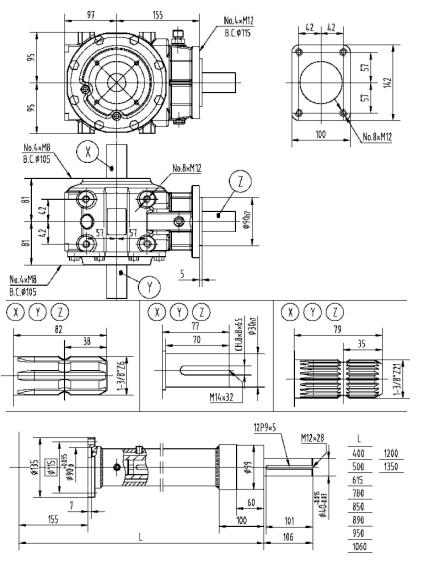 Agricultural 311 Series 50HP Gearbox Post Hole Digger Wood Chipper Grinder Dryer Shredder 1:3/1:1.93/1:1.6 Tariff-Free