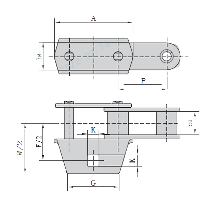 Vietnam-Made CA557F4 Steel Conveyor Chains Tariff-Free Agriculture Transmission Chains with F4 Attachments