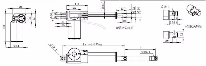 TD-04A 1000mm 12 24v 500N to 6000N Electric Push Rod Linear Actuator Tariff-free Made in Vietnam