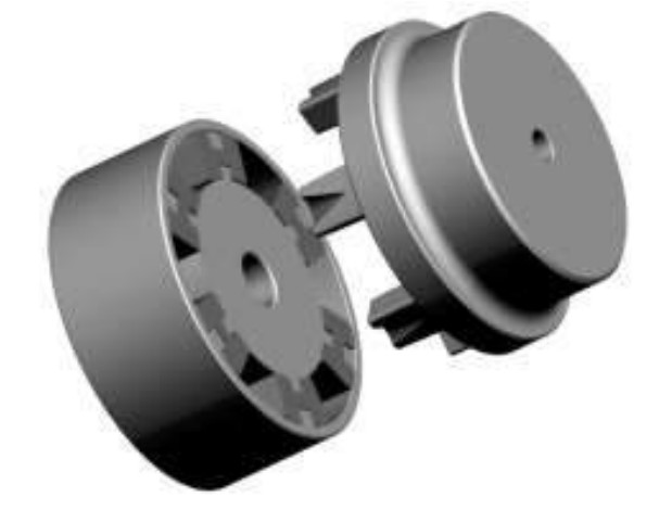 Vietnam-Made Steel and Cast Iron Flexible Shaft Coupling With H Rubber Spider Rigid Gear and Disc Structure OEM Customizable