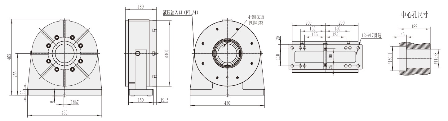 AR-400 Industrial Machine Machining Center Parts CNC Turntable Rotary Table Made in Vietnam Tariff-free