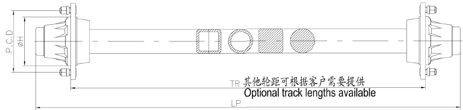 FA2F6 FA3F6 FA5F6 FA8F6 New Series Agricultural Trailers Without Brake 1730mm Torsion Axle Steel Material Made in Vietnam