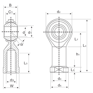 Exemption From Tariffs NHS Series Joint Rod End Left or Right Hand Female Thread With PTFE Composite Material Made in Vietnam