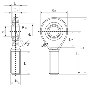 GAR..DO Series Hydraulic Cylinder Ball Joint Bearing Rod End for Auto Parts With Left or Right Hand Male Thread