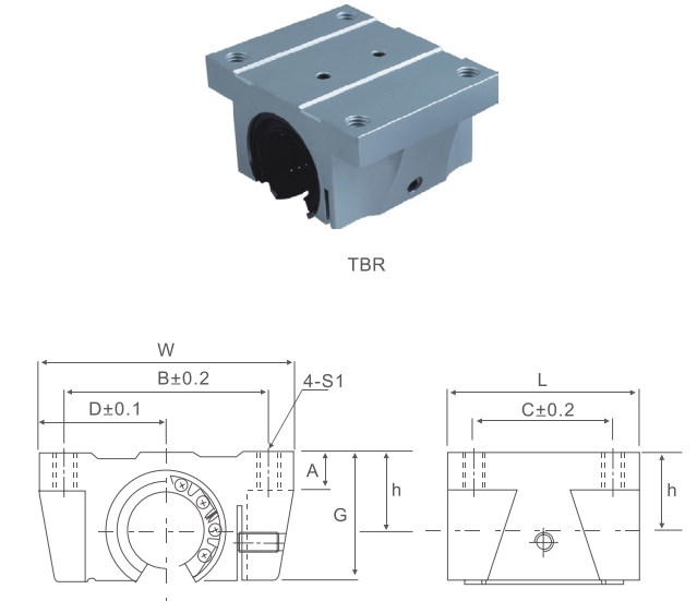 Professional TBR Series Bearing Assembly Linear Motion Slide Units of TBR16UU TBR20UU TBR25UU TBR30UU Made in Vietnam