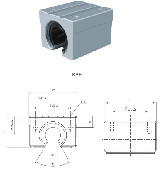 Brand New KBE Series Bearing Assembly Linear Motion Slide Units of KBE16UU KBE20UU KBE25UU Made in Vietnam