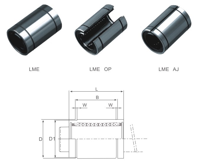 Professional KB Series Linear Bush Bearing Made Vietnam Exempt Tariffs Steel Material Machinery Industries LME12UU LME30UU
